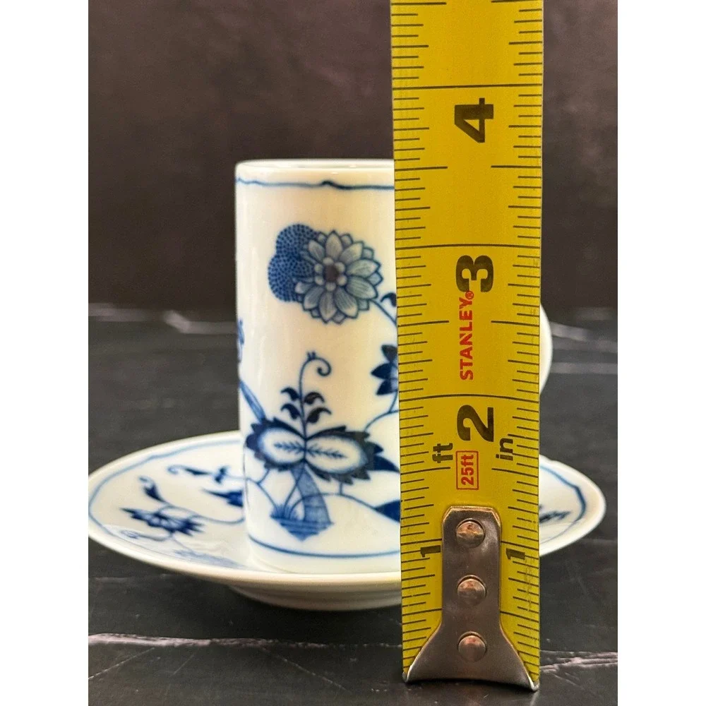 VTG Blue Danube Blue Onion Porcelain Irish Coffee Cup and Saucer READ